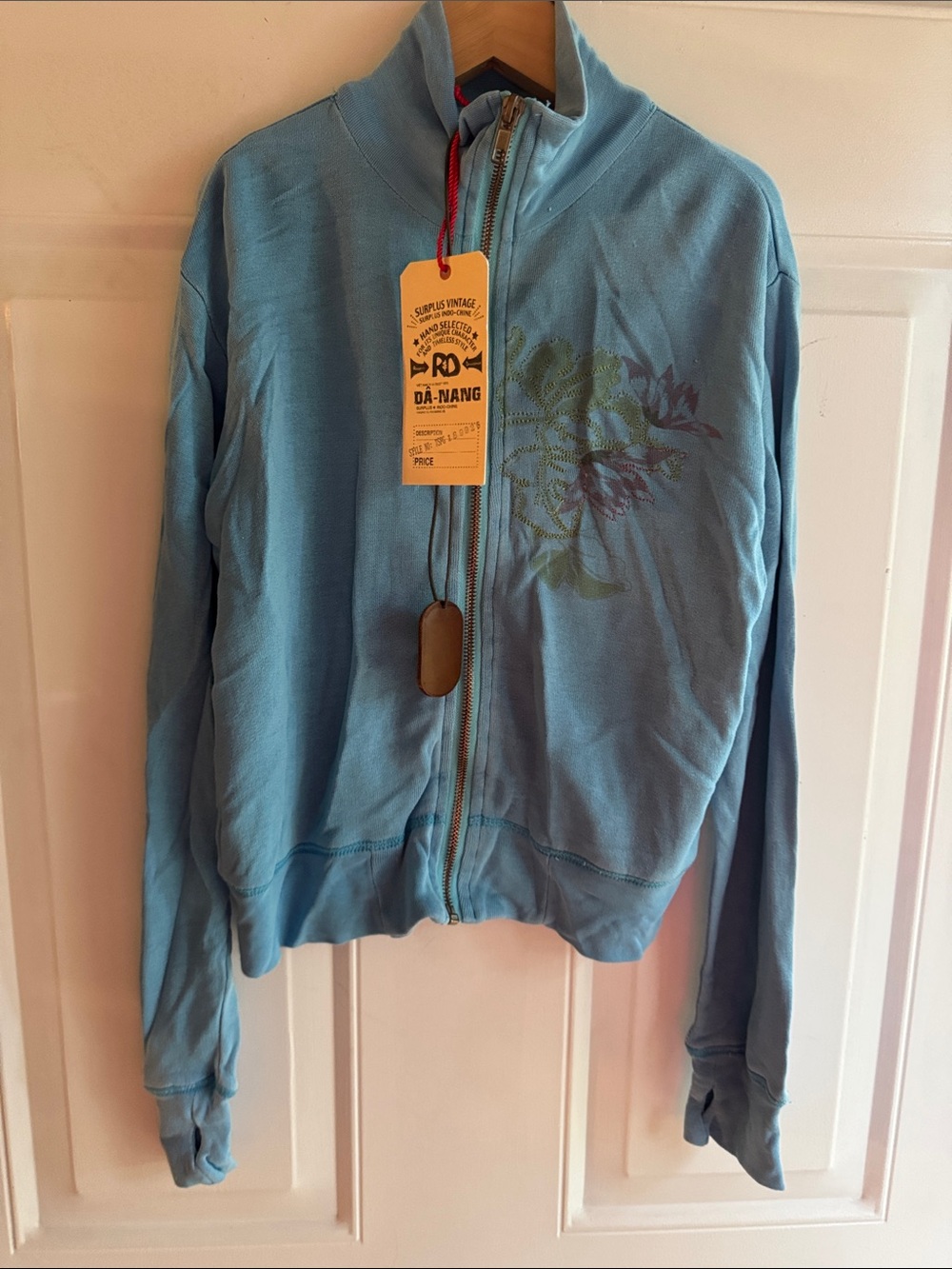 NWT Da-Nang SILK Knit Kids Zip Appliqué Y2K Deadstock Ocean 🌊 Blue